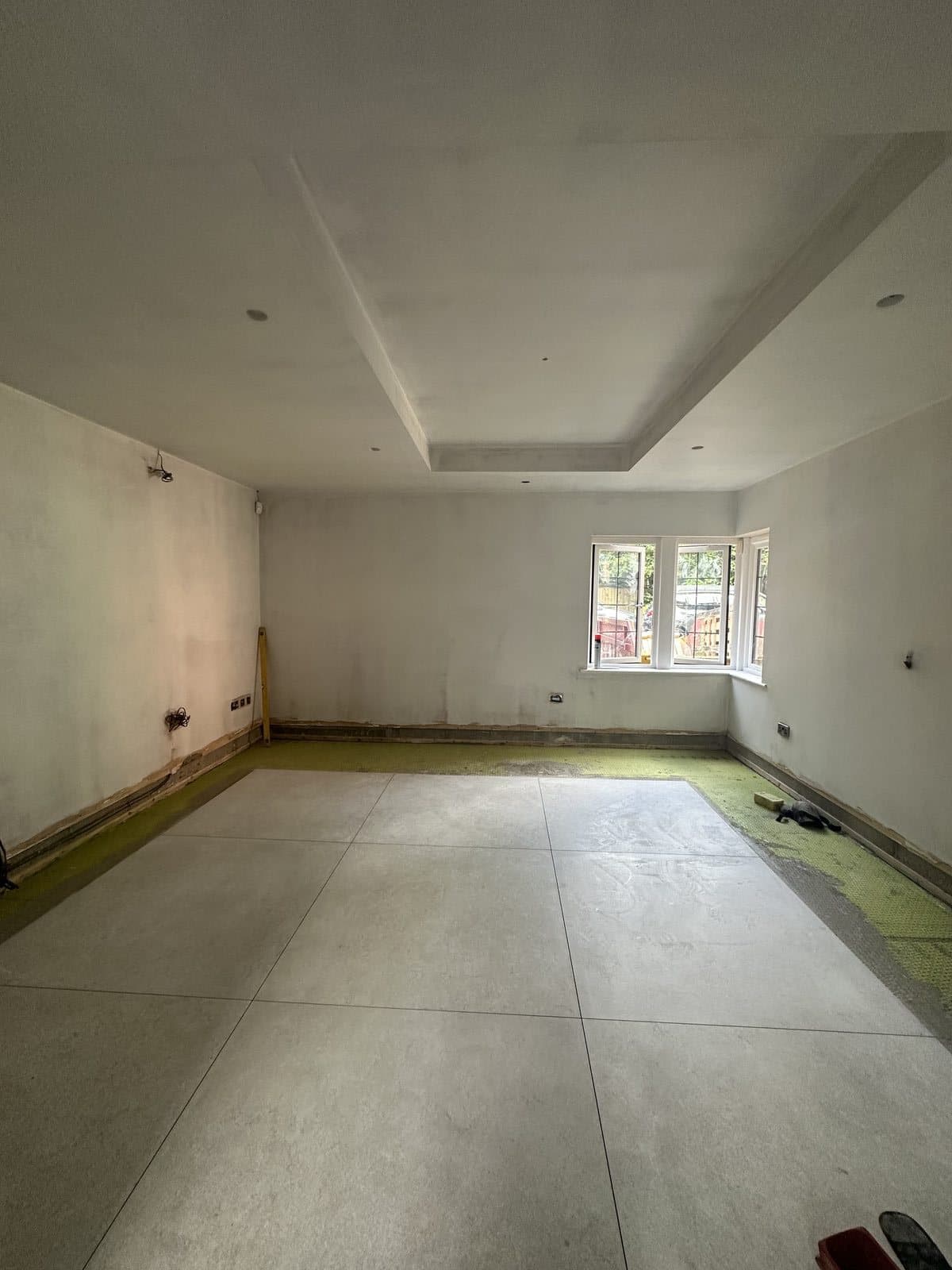 The room taken back to a shell during the renovation