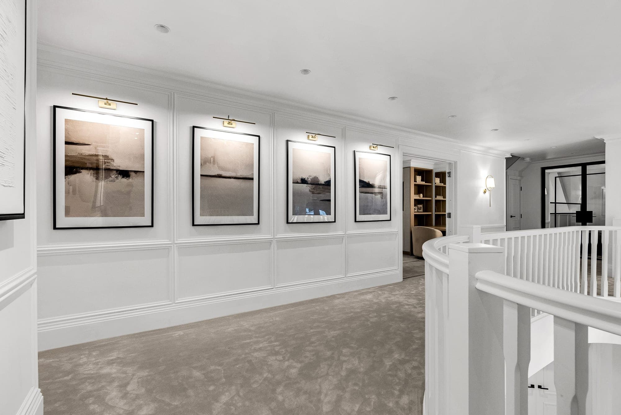 The gallery landing at the Prestbury family home by Cheshire Property Studio