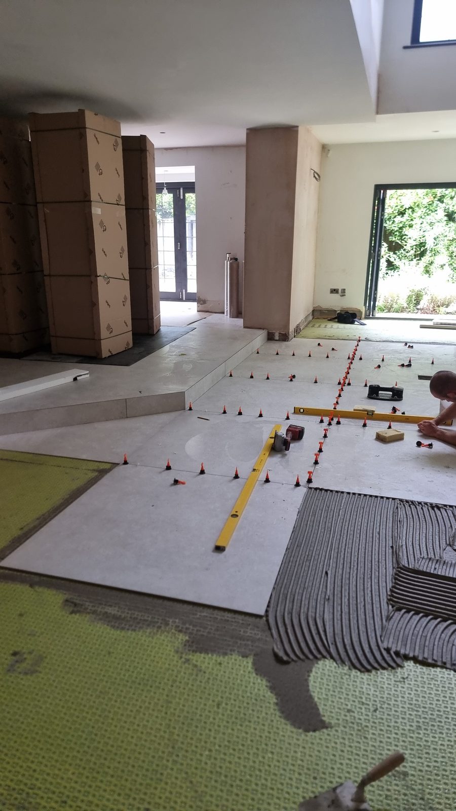 New floors and underfloor heating being laid