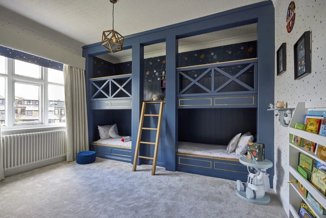 Built-in bunks turn a small box room into the most exciting room in the house
